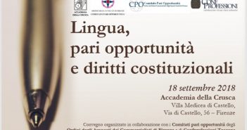 Convegno: “Lingua, pari opportunità e diritti costituzionali”